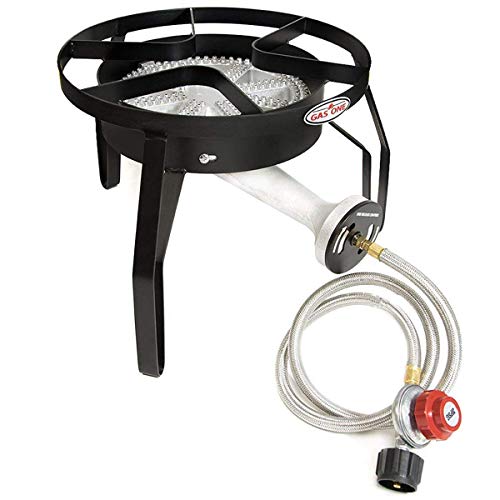 GasOne 200, 000 BTU Single Burner Outdoor Stove Propane Gas Cooker with Adjustable 0-20Psi Regulator & Hose