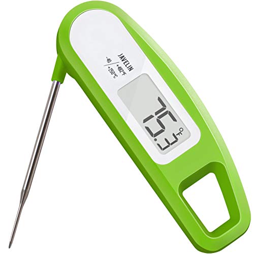 Lavatools PT12 Javelin Ultra Fast Digital Instant Read Meat Thermometer for Grill and Cooking, 2.75' Probe, Compact Foldable Design, Large Display, Splash Resistant – Wasabi