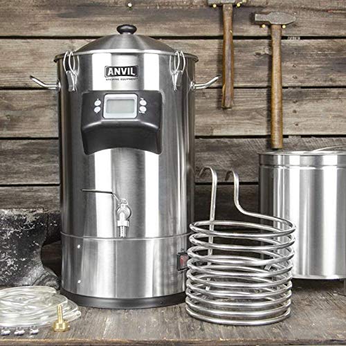 ANVIL FOUNDRY 6.5 Gallon Electric Boiler Kettle For All Grain Brewing T500 Ready Includes Recirculation Pump Kit and Wort Chiller