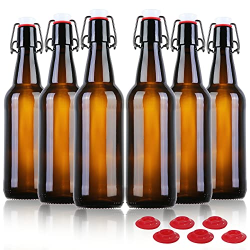 The YEBODA 16 oz Amber Glass Beer Bottles for Home Brewing